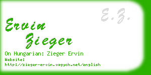 ervin zieger business card